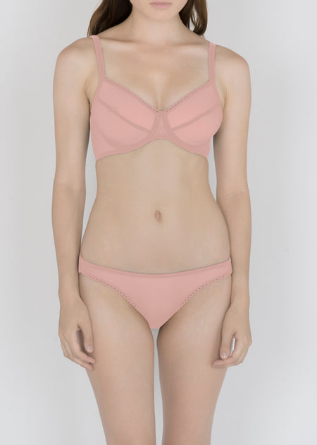 Sheer French Tulle Basic Bra in Pastel Hues - DEBORAH MARQUIT