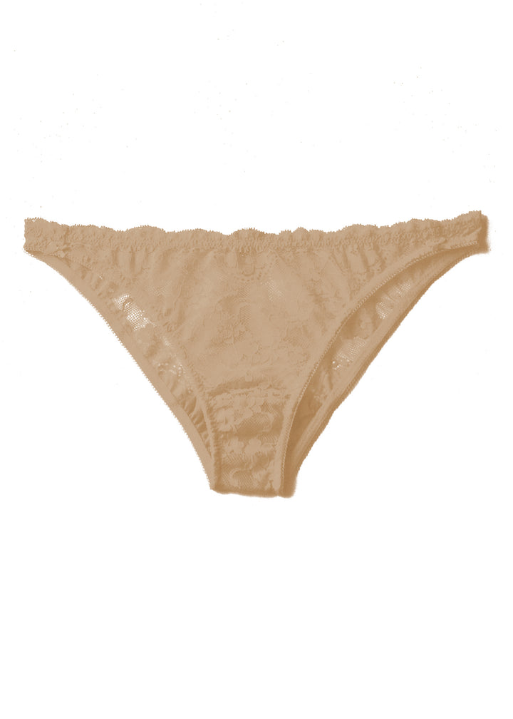 Slip bikini con fiori di papavero in beige antico 