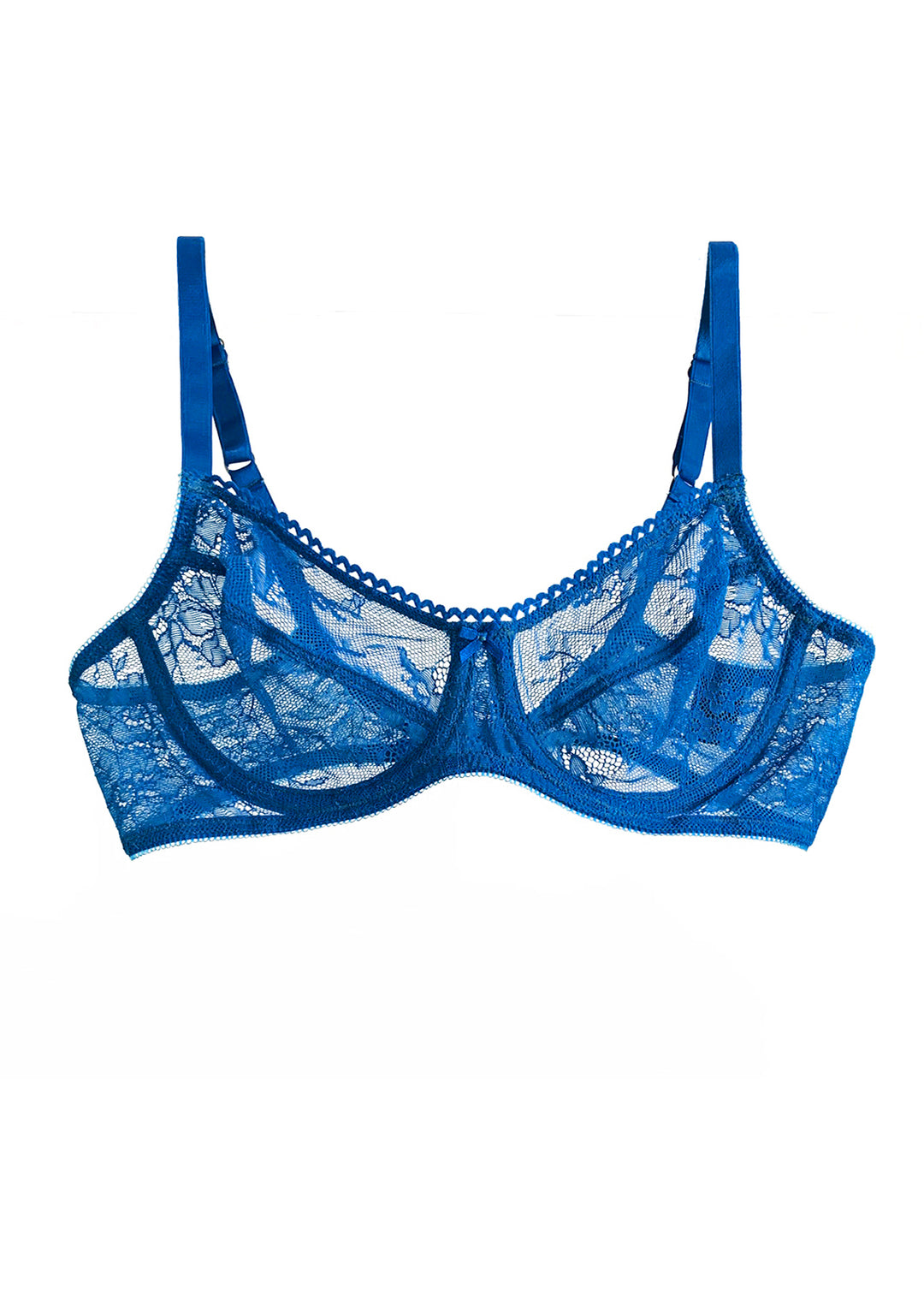 French Ballet Lace Underwired Bra in Turquoise