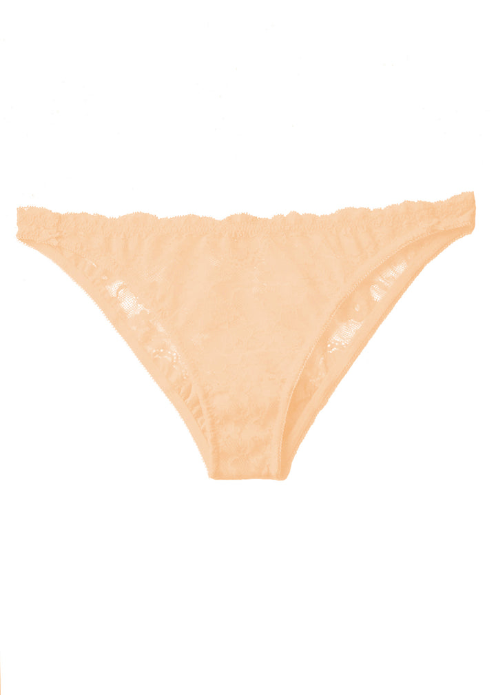 Poppy Flowers Bikini Briefs in Pale Peach