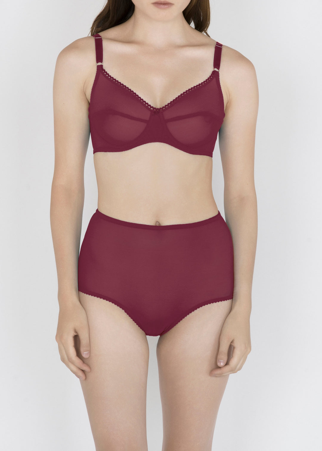 Sheer French Tulle High Waist Brief in Autumn Colors - DEBORAH MARQUIT