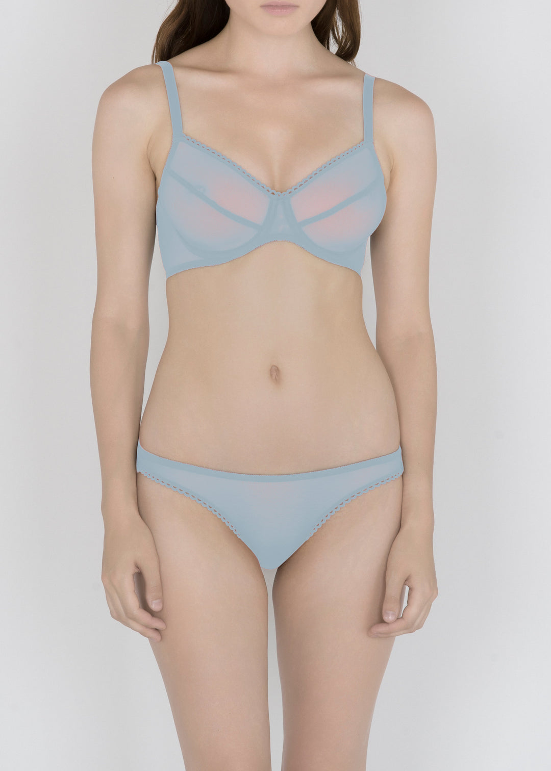 Sheer French Tulle Bikini Brief in Pastel Hues - DEBORAH MARQUIT