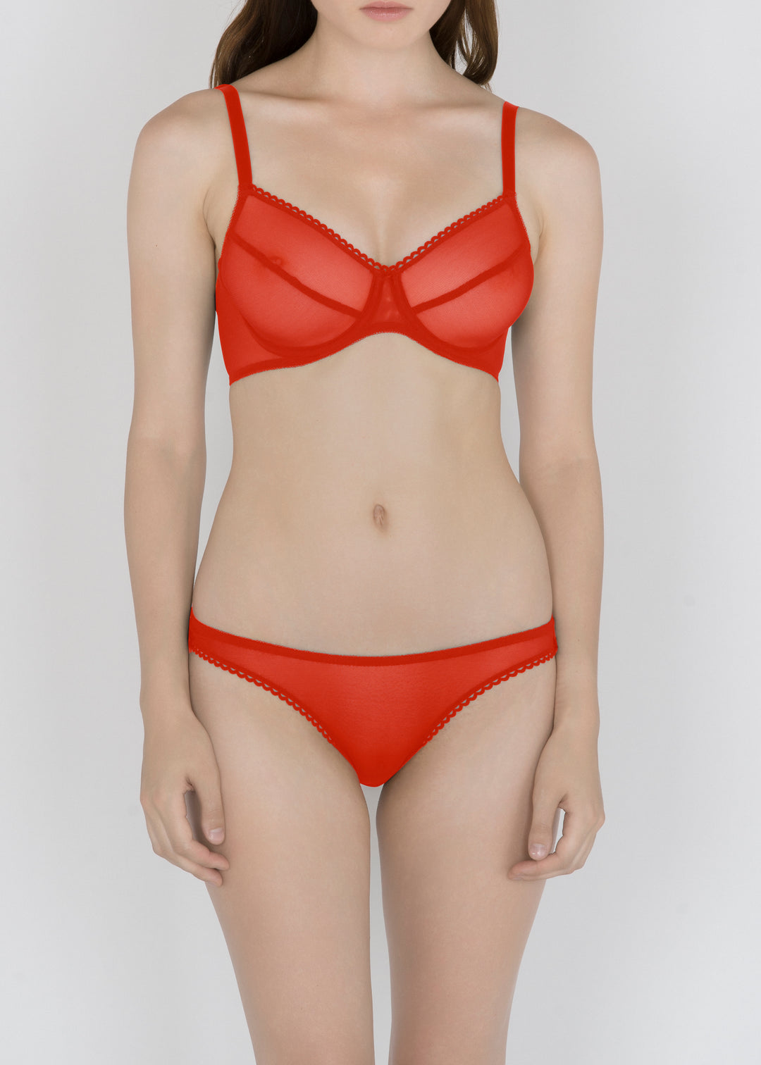 Sheer French Tulle Underwired Bra in Autumn Colors - DEBORAH MARQUIT