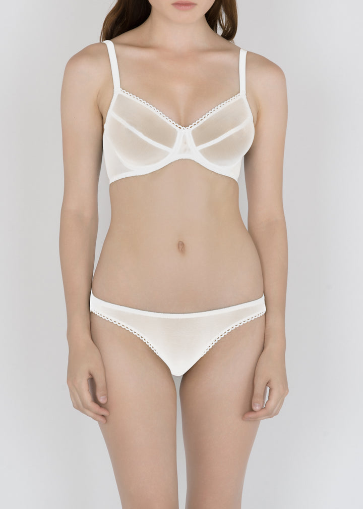 Sheer French Tulle Bikini Brief in Pastel Hues - DEBORAH MARQUIT